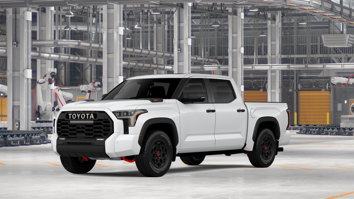 2026 Toyota Tundra i-FORCE MAX Tundra TRD Pro in Ice Cap — front three-quarter view